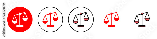 Scales icon set illustration. Law scale icon. Justice sign and symbol