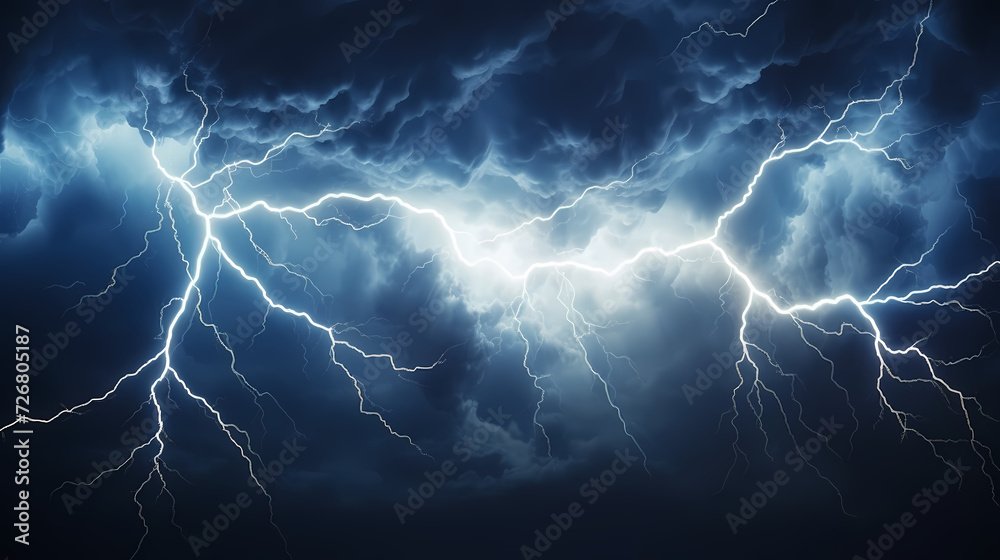 Lightning storm over natural landscape
