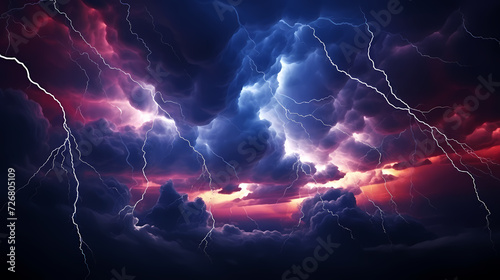 Lightning storm over natural landscape