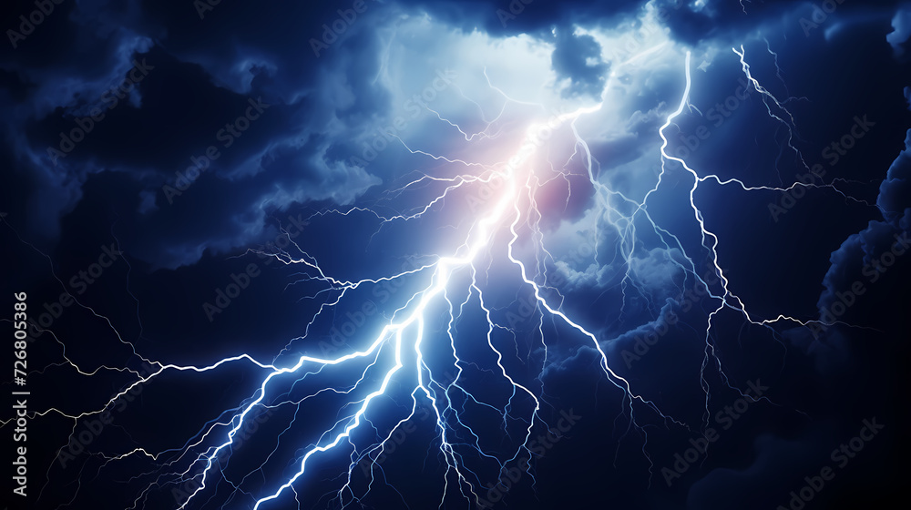 Lightning storm over natural landscape