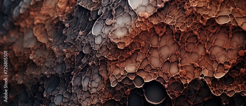 Microscope image unveils the detailed textures of insect skin and fungus, Ai Generated photo