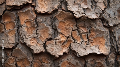Mesmerizing close-up of textured tree bark, showcasing its rugged beauty, Ai Generated.