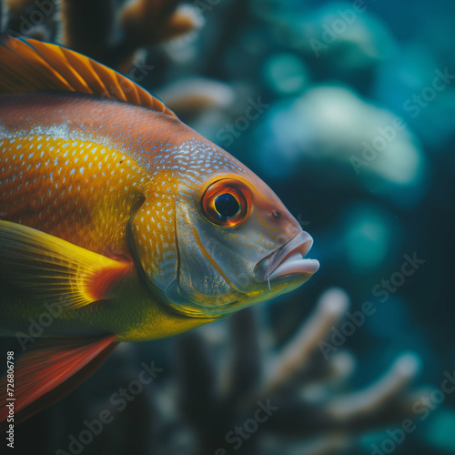 Vibrant Tropical Fish in Natural Underwater Habitat