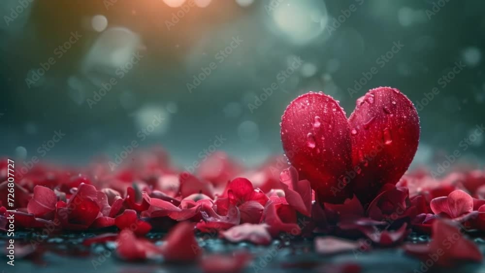 Red heart love, valentine video background