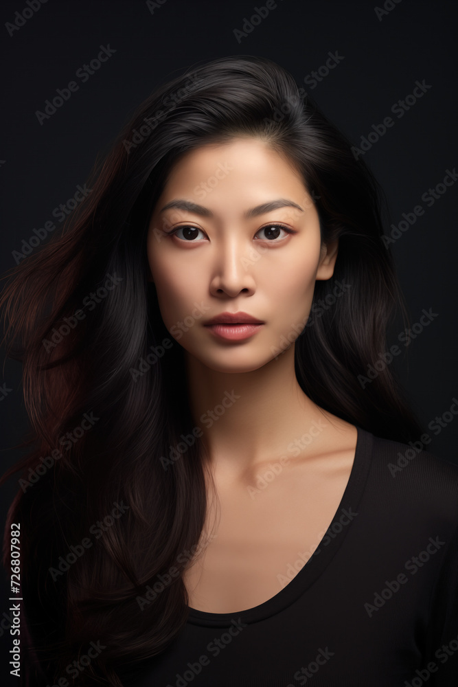 Sad Asian Woman, Studio Shot, Generative AI Sad Asian Woman, Studio Shot, Generative AI