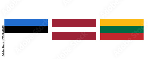 Konstfotografi Vector Baltic States flags