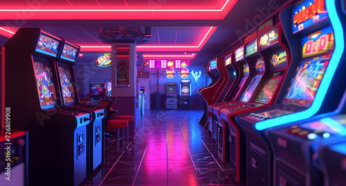 game room in an arcade photo