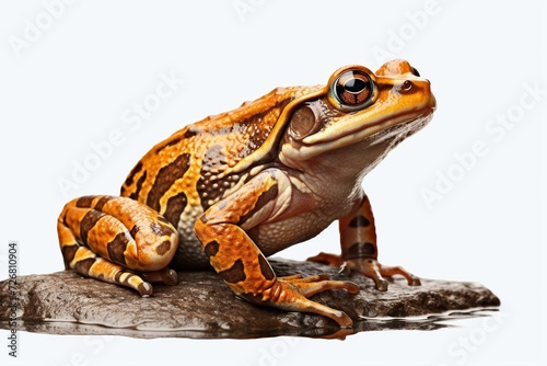 Backward-sitting Bufo alvarius frog isolated on a transparent background. Generative AI © Endellion