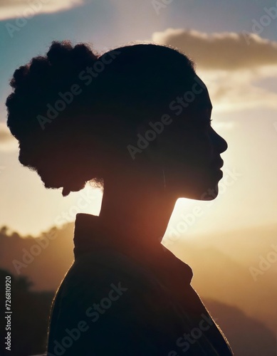 woman silhouette at the top