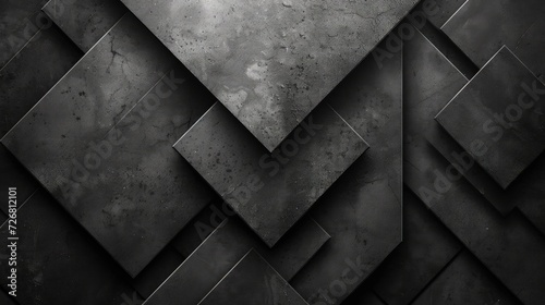 Futuristic theme wallpaper background. Pile of black square concrete.