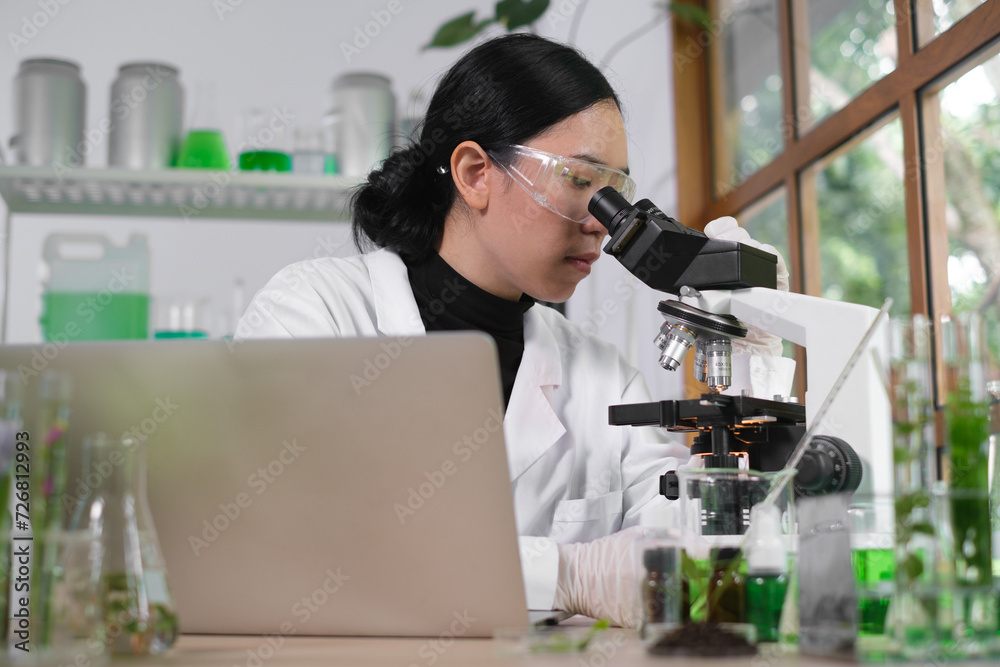 Scientist or student of biology researcher and scientist doing the biotechnology experiment in laboratory, scientist using microscope inspecting a science sampling. Plant lab chemical medicine.
Scientist or student of biology researcher and scientist doing the biotechnology experiment in laboratory, scientist using microscope inspecting a science sampling. Plant lab chemical medicine.