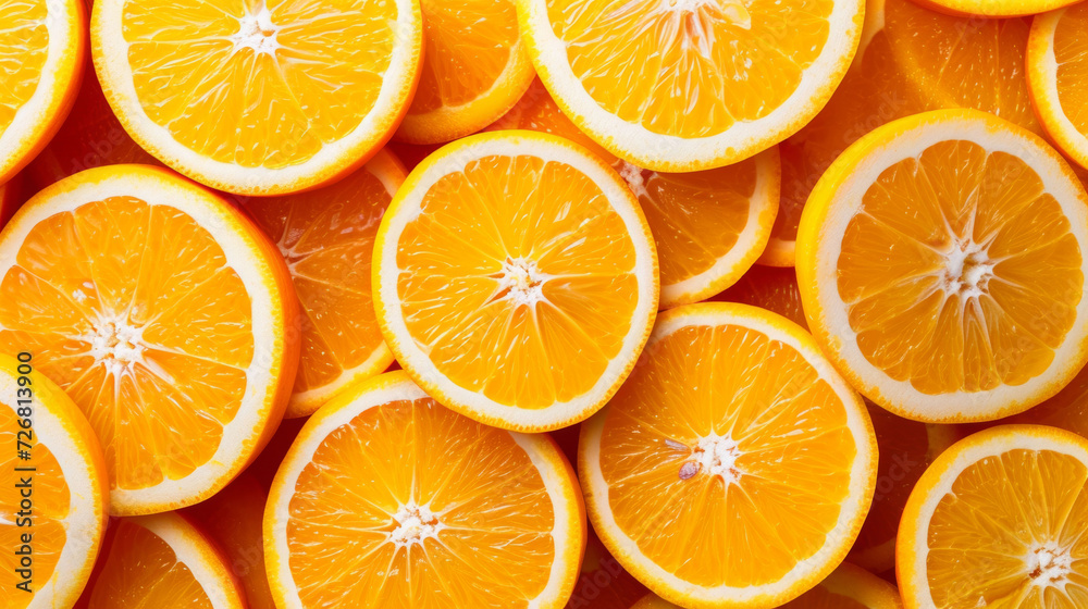 Vibrant Orange Slices Pattern - Fresh Citrus Background Vibrant Orange Slices Pattern - Fresh Citrus Background