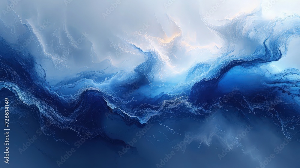 Wallpaper abstract paint background, white and blue accent.