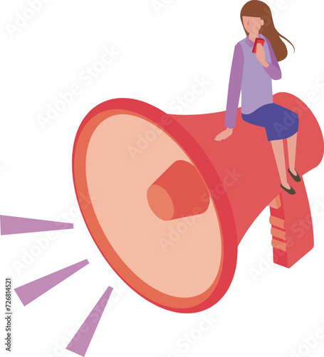 意見を発信する女性