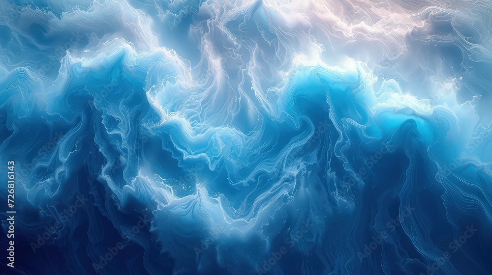 Fototapeta premium Wallpaper abstract paint background, cyan and white accent, creative background.