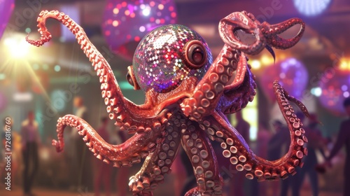 The grand finale features a surprise guest appearance from a singing and dancing octopus decked out in a shiny disco ball suit and crooning a catchy tune about life under photo