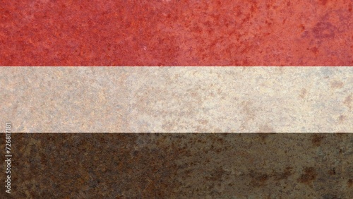 Rusty iron Yemen national country flag vector