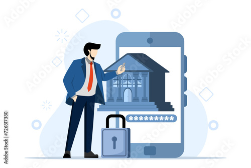 digital money concept wallet online payment banking technology transaction. Concept of online payment and digital billing. Mobile banking application and payment by debit card. Vector illustration.