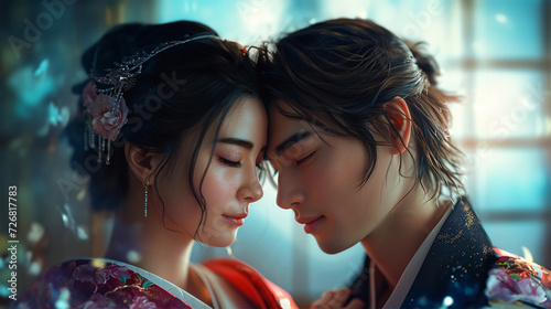 侍の男女のイメージ - image of Samurai Couple - No1-1 Generative AI