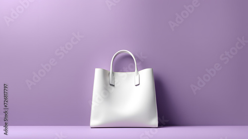 3D Luxury handbag isolated purple pastel background with space text for women's day and mother's day poster illustration