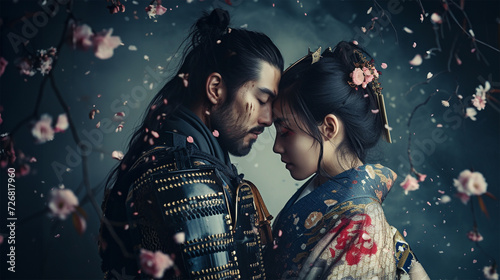 侍の男女のイメージ - image of Samurai Couple - No1-17 Generative AI