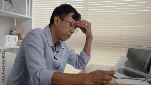 Stressed Businessman, Depressed man Dealing with Financial Setback, Stress and Money Problems, Anxiety and Worry Concept.