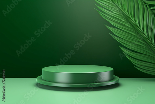 Green podium product display background