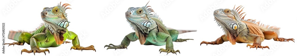 Collection of PNG. Iguana isolated on a transparent background.