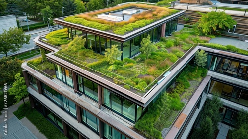 This offices green roof not only looks aesthetically pleasing but also helps regulate the buildings temperature and reduces stormwater runoff.