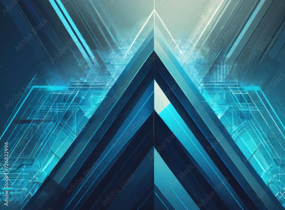 Obraz premium Blue geometric shape abstract technology background