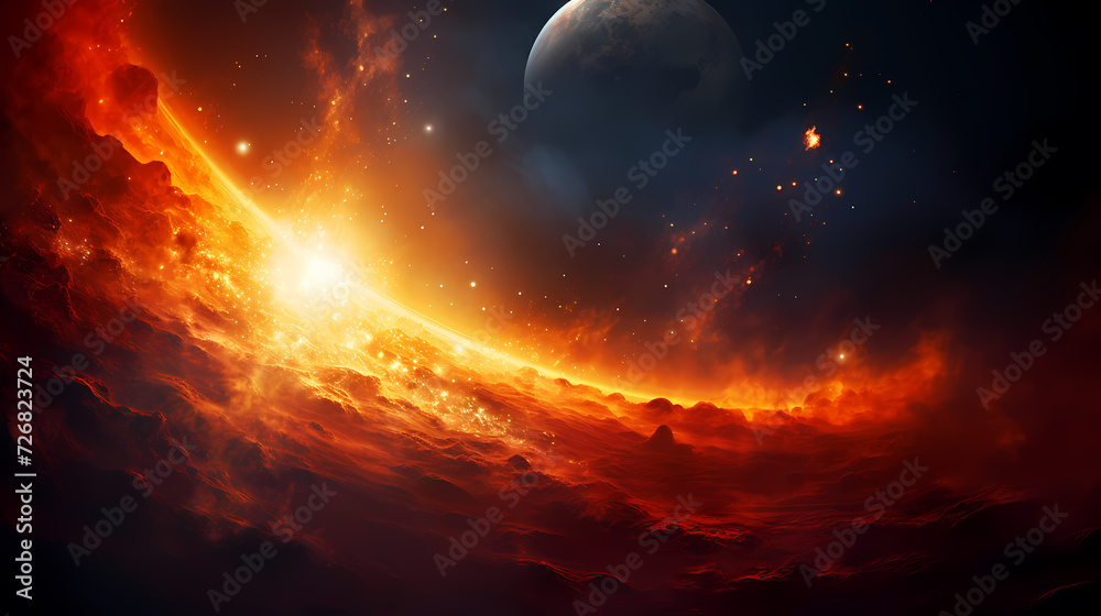 Obraz premium Space background, cosmic science, astronomy background