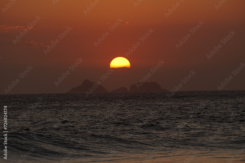 Arpoadro Beach Ocean sunset - Rio - Brazil