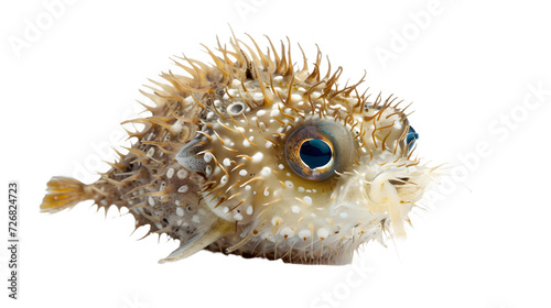 Close Up of Puffer Fish on White Background