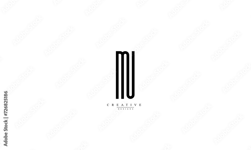 Alphabet letters Initials Monogram logo  MU UM M U