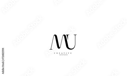 Alphabet letters Initials Monogram logo  MU UM M U