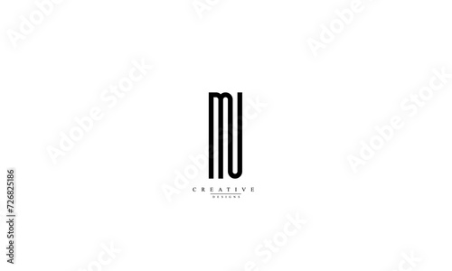 Alphabet letters Initials Monogram logo  MU UM M U