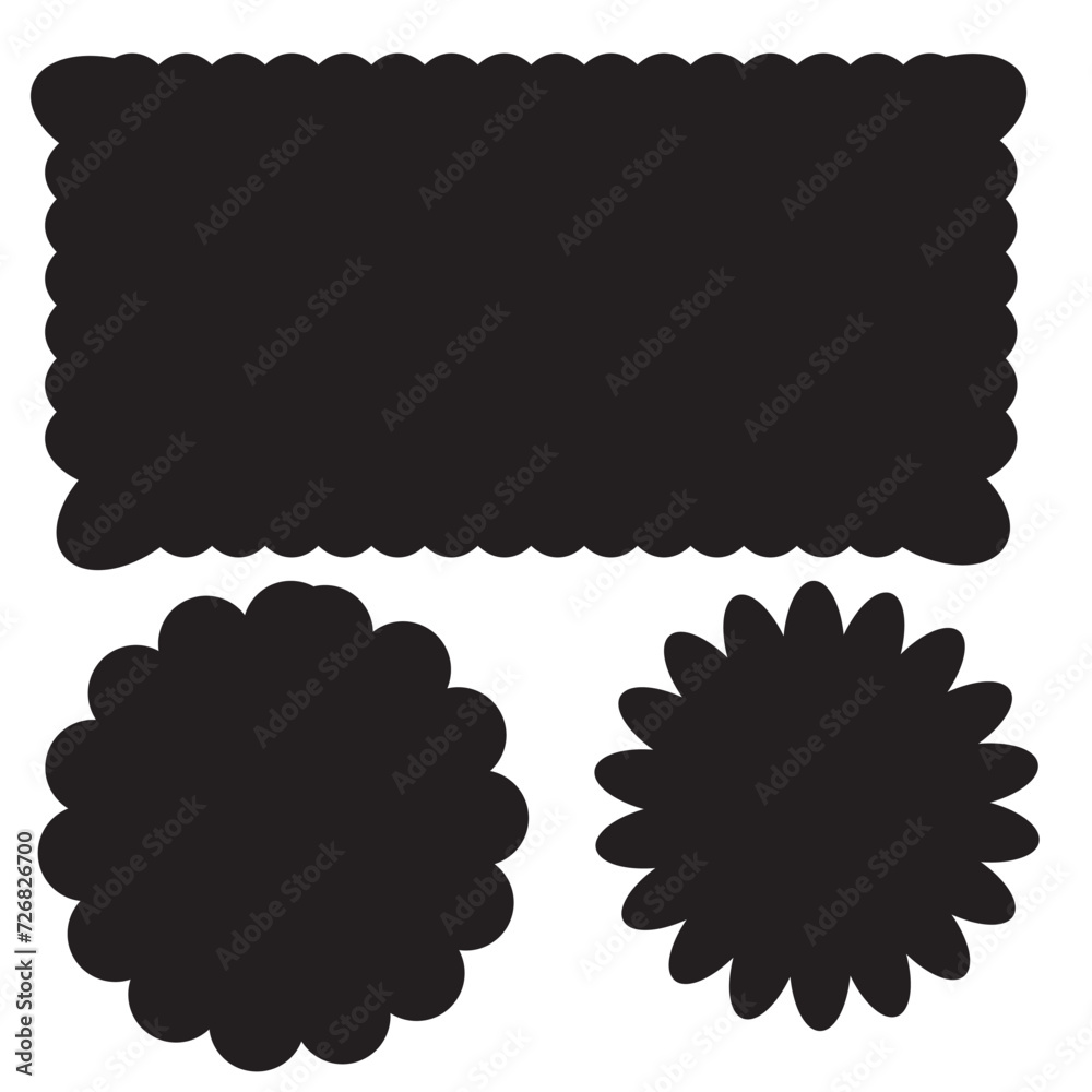 Scallop Circle Silhouette Shapes Icon Set Scallop Circle Silhouette Shapes Icon Set