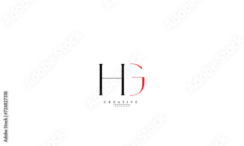 Alphabet letters Initials Monogram logo HG GH H G