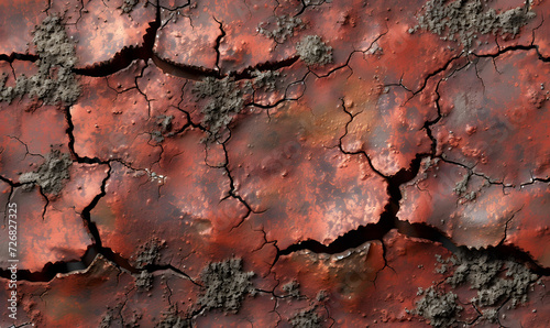 cracked red ground, Generative AI