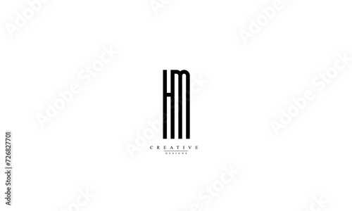 Alphabet letters Initials Monogram logo HM MH H M