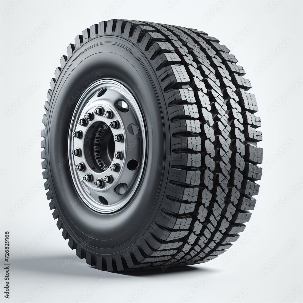 truck wheel isolated on white background