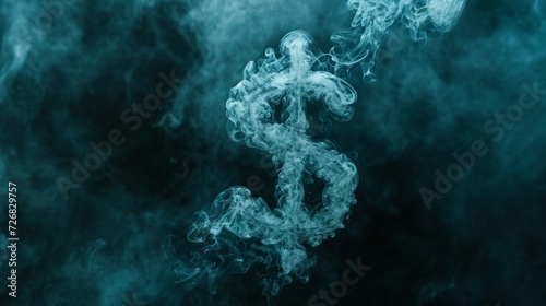 Smoke Dollar Sign on Black Background © cac_tus