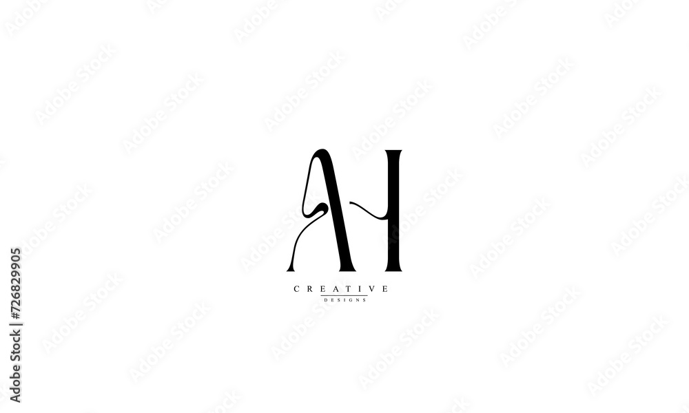 Alphabet letters Initials Monogram logo AH HA A H Alphabet letters Initials Monogram logo AH HA A H