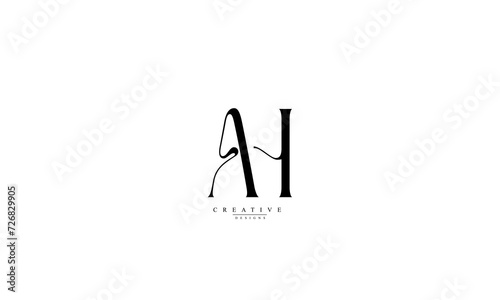 Alphabet letters Initials Monogram logo AH HA A H