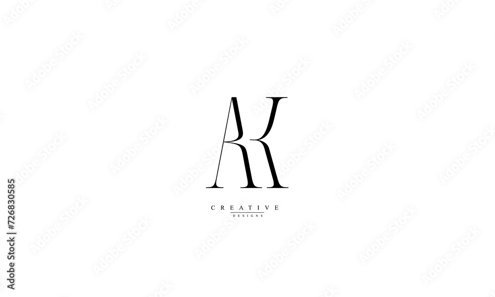 Alphabet letters Initials Monogram logo AK KA A K Alphabet letters Initials Monogram logo AK KA A K