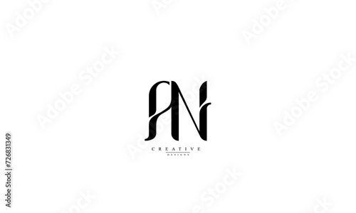 Alphabet letters Initials Monogram logo AN