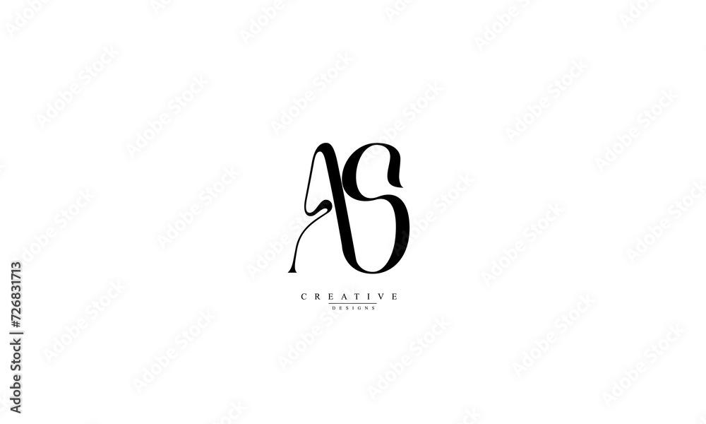 Alphabet letters Initials Monogram logo AS SA A S Alphabet letters Initials Monogram logo AS SA A S
