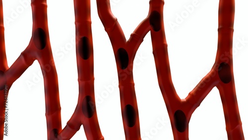 Foto isolated cardiac muscle, also known as heart muscle or myocardium, is a type of muscle tissue that makes up the heart, 3d rendering