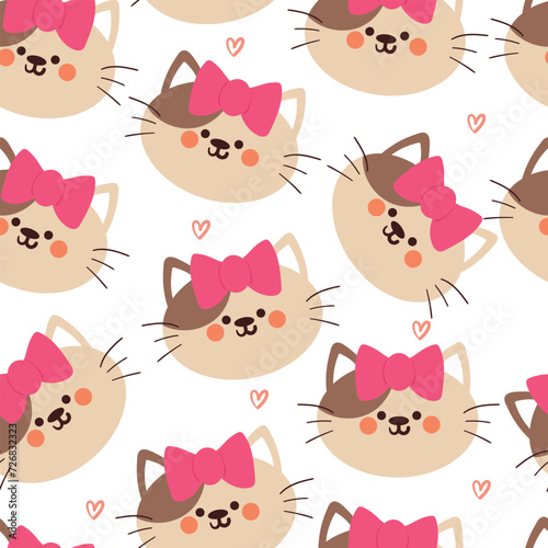seamless pattern cartoon cats. cute animal wallpaper illustration for gift wrap paper