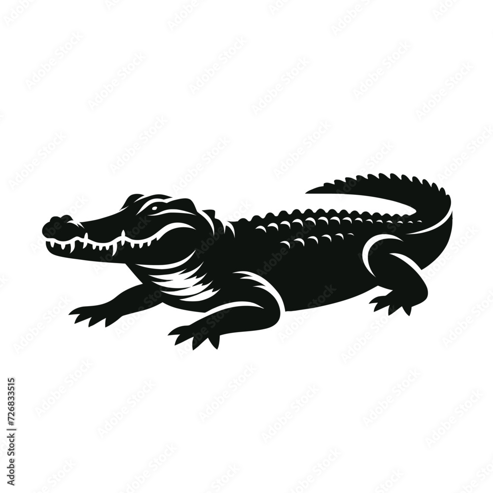 Fototapeta premium Silhouette of Crocodile